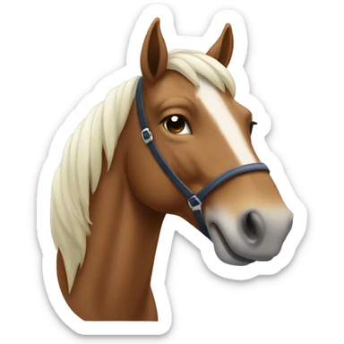 Horse with apple sticker