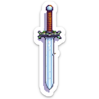 retro pixel art sword inspired by Minecraft sticker