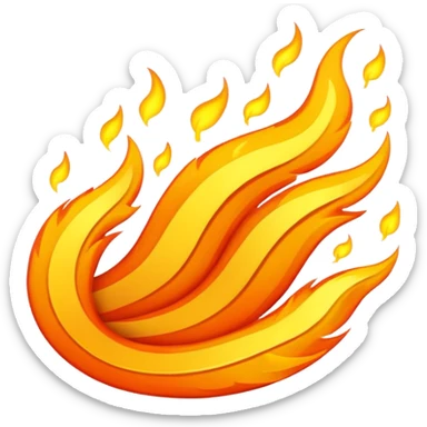 fire streak emoji stylized with bold yellow and orange colors sticker