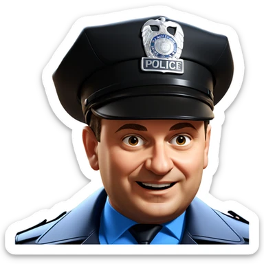 male police officer portrait sticker