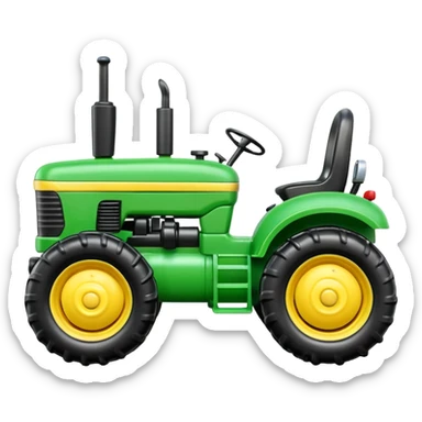 green plastic toy  tractor sticker