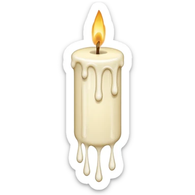 Thin and long Candle dripping wax as if someone is holding it sticker