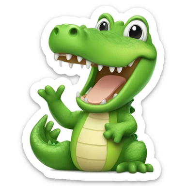 Cute crocodile with peace hand sticker