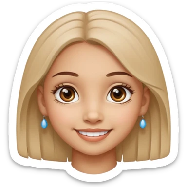 Cute girl with bindi and realistic eyes sticker