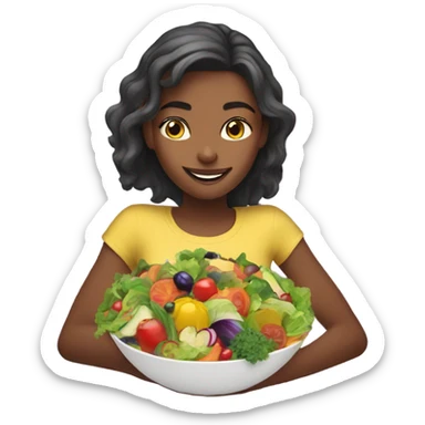 A girl eating healthy  sticker