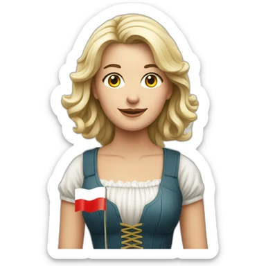 Austrian woman with Austrian flag sticker