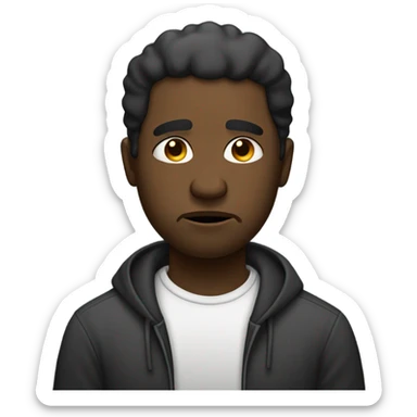 Sad dejected black man sticker