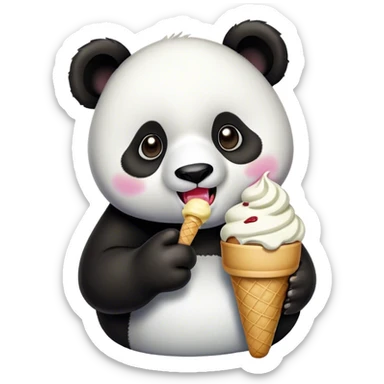 Panda eating ice cream sticker