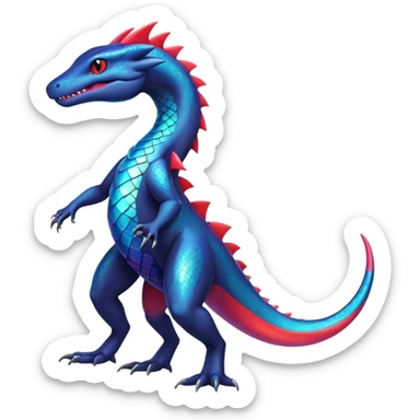 Colorful Iridescent Exotic Salandit-Aurorus-Salazzle-Salamence-Fakémon-hybrid-creature (full body)  sticker