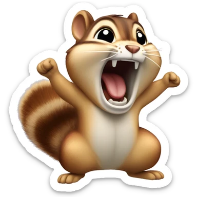 Chipmunk screaming  sticker