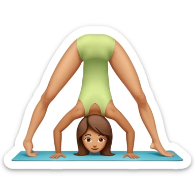  woman with legs up, in front of camera, downward dog sticker