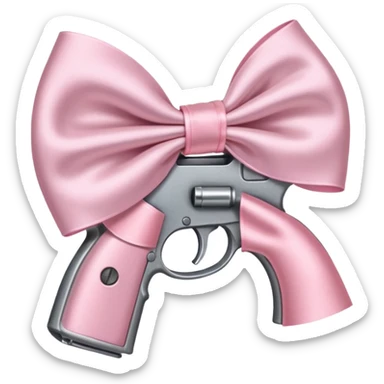 Gun with a light pink bow  sticker