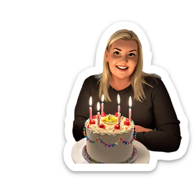 birthday celebration with a smile sticker