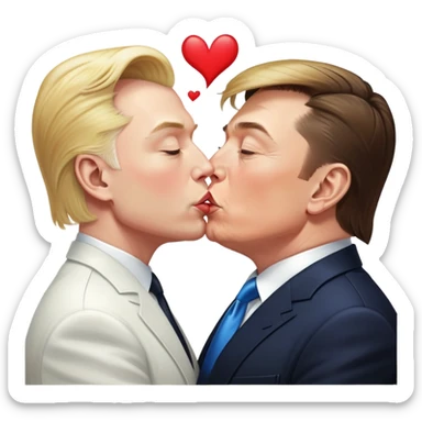 Donald trump passionately kissing Elon musk sticker