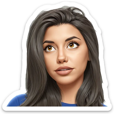 realistic portrait of girl sticker