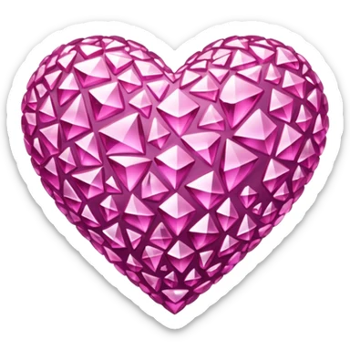 Pink crystals heart upsidedown  sticker