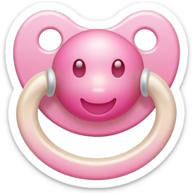 baby pacifier with pink gradient and beige colors sticker