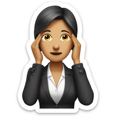 Business woman worried face palm sticker