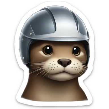 otters wearing helmet sticker