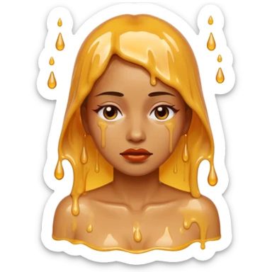 Woman dripping hot wax onto her own skin, controlled pain, ceremonial atmosphere sticker