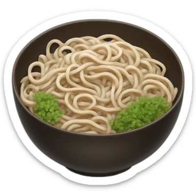 bowl of japanese buckwheat soba noodles sticker