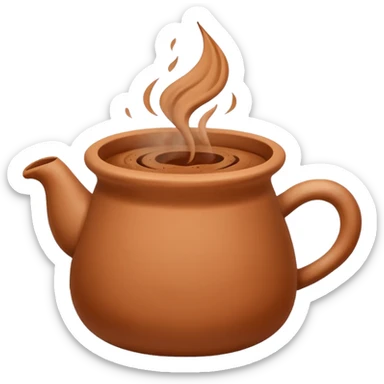 generate an ios genmoji of a chai in a kulhad sticker