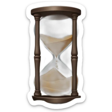 Hourglass in metal half full of brown sand sticker
