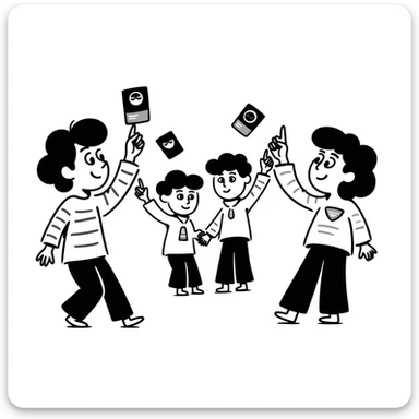 A group of school children finding Squid Game business cards in their school sticker