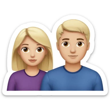 couple male blonde hair female dark brown hair sticker