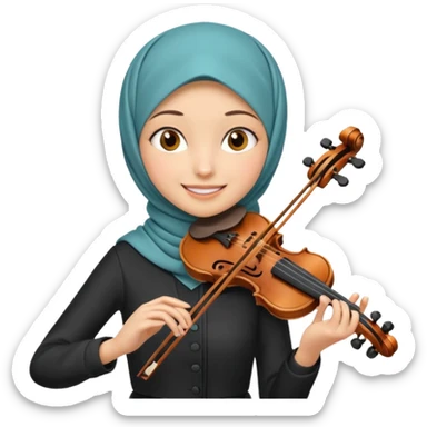 hịjab girl playing violin sticker