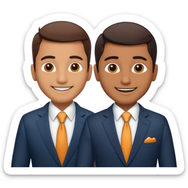 two same look brother both busnessmen indian look sticker