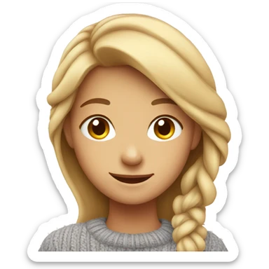 smiling girl in sweater sticker