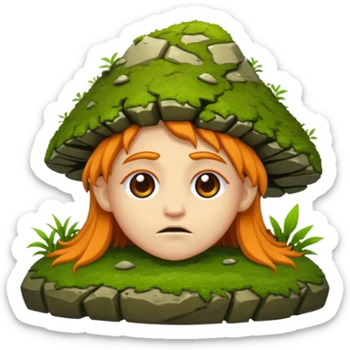 druid character face down on moss rock sticker