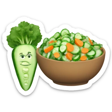 green carrot and cucumber salad sticker