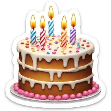 birthday cake with blown candles sticker