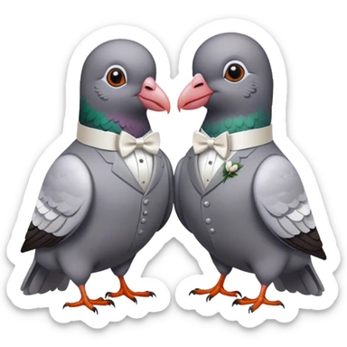 pigeon wedding sticker
