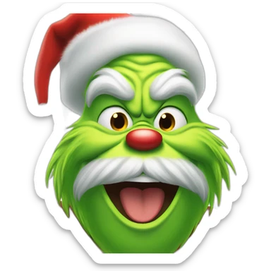 Grinch santa Claus laughing  sticker