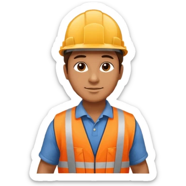 Worker with pallet in port area, import. sticker