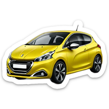 Peugeot 208 jaune de course sticker