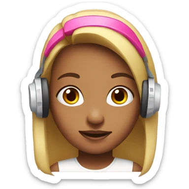 girl with gaming pink headset sticker