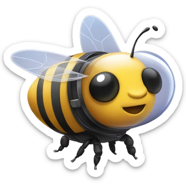 bee in spaceship sticker