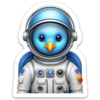 bird with astronaut suit sticker