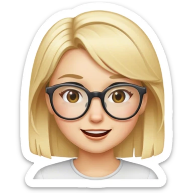 blonde girl with glasses winking sticker