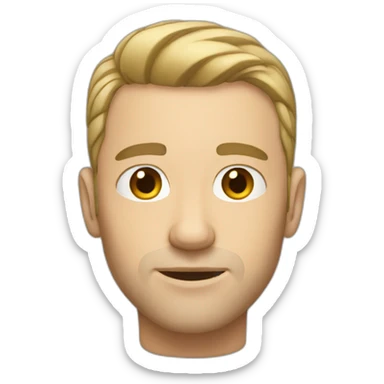 white man with stubble and undercut sticker