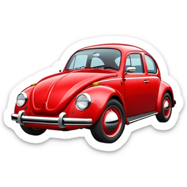 Red Volkswagen Beetle  sticker