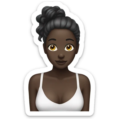 Dark skinned girl washing hair sticker