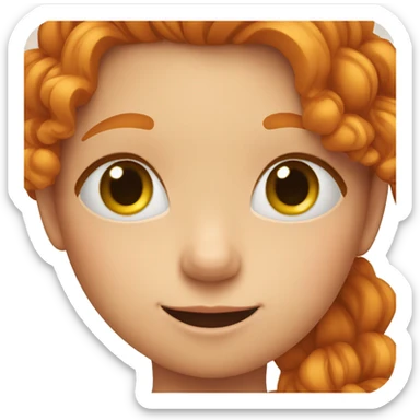 A cute little ginger girl is blushing and embarrassed sticker