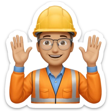 clap hand with men head in between slap hard sticker