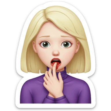 A girl choking her self sticker