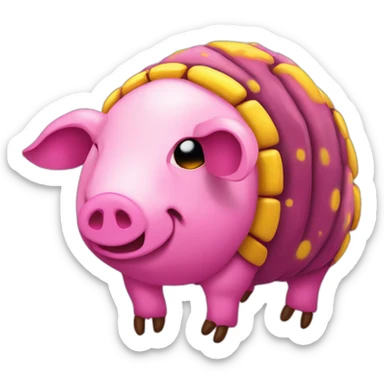 Magenta pig armadillo cow centipede insect with yellow and black spots gradient mottled sticker